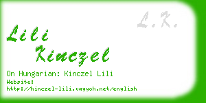 lili kinczel business card